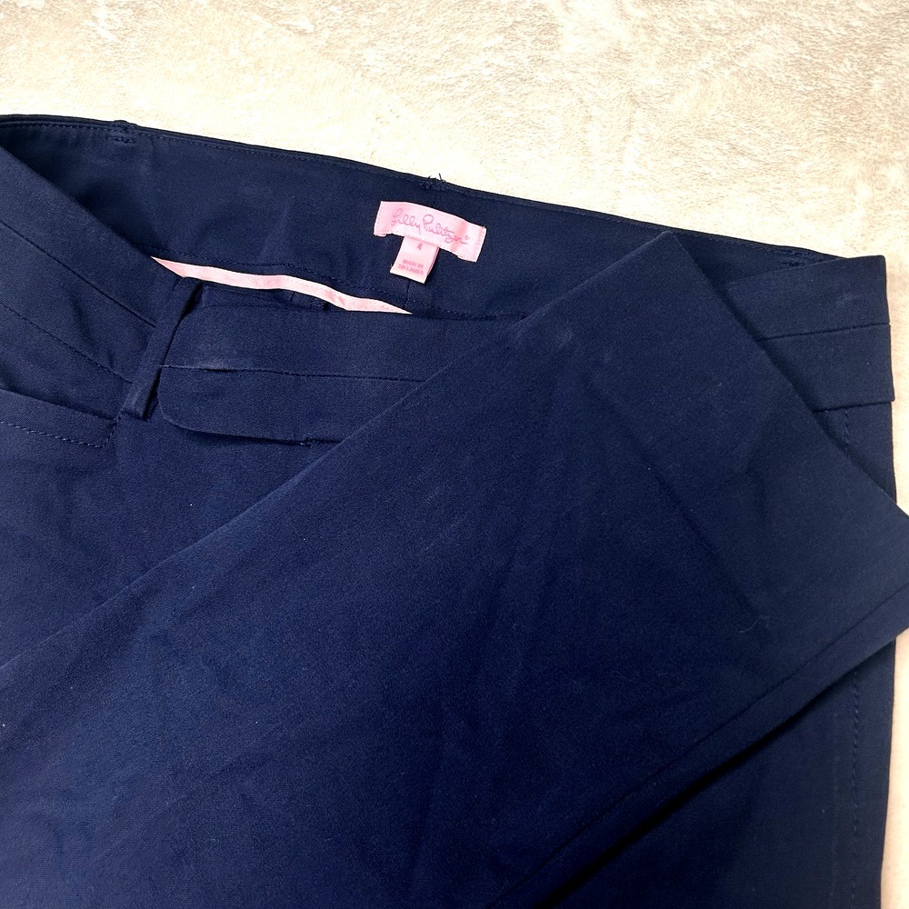 Lilly Pulitzer Womens 4 Navy Blue Luxury Capri ‎ Dress Pants Low Rise